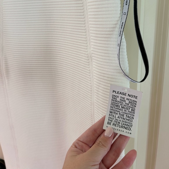 NWT Herve Leger Ottomon Bustier Alabaster Rib Knit Cutout Dress - Picture 12 of 15